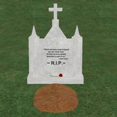 Verse 18, Enticing Designs 5 Prim Large Cross Top Style Cement Tombstone Marker with Inscription, Grave, and Rose