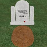 Verse 19, Enticing Designs 5 Prim Dome Top Style Cement Tombstone Marker with Inscription, Grave, and Rose
