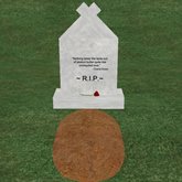 Verse 19, Enticing Designs 5 Prim Large Fancy Square Style Cement Tombstone Marker with Inscription, Grave, and Rose