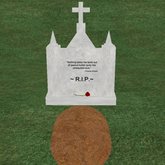 Verse 19, Enticing Designs 5 Prim Large Cross Top Style Cement Tombstone Marker with Inscription, Grave, and Rose