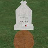 Verse 20, Enticing Designs 5 Prim Large Fancy Square Style Cement Tombstone Marker with Inscription, Grave, and Rose