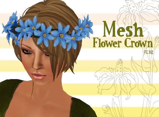 Swallowtail Mesh Flower Crown Blue
