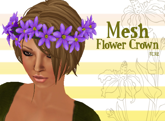 Swallowtail Mesh Flower Crown Purple