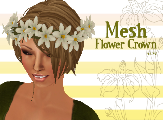 Swallowtail Mesh Flower Crown White
