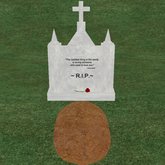 Verse 20, Enticing Designs 5 Prim Large Cross Top Style Cement Tombstone Marker with Inscription, Grave, and Rose
