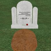 Verse 21, Enticing Designs 5 Prim Dome Top Style Cement Tombstone Marker with Inscription, Grave, and Rose