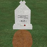 Verse 21, Enticing Designs 5 Prim Large Fancy Square Style Cement Tombstone Marker with Inscription, Grave, and Rose