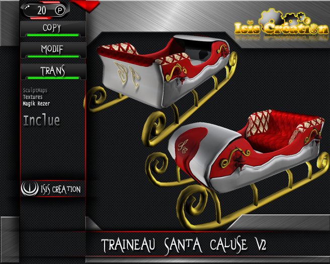 Traineau Santa Caluse V2 Full Perm
