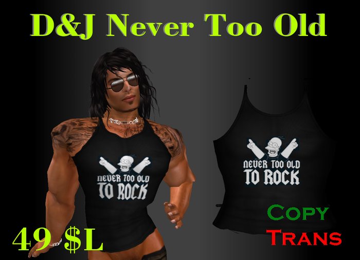 D&J Never Too Old tank top (boxed)