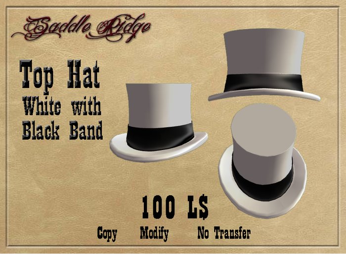 Classic Tophat White with Black Band