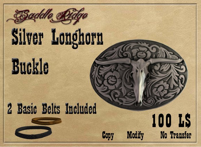 [SR] Silver Longhorn Buckle 
