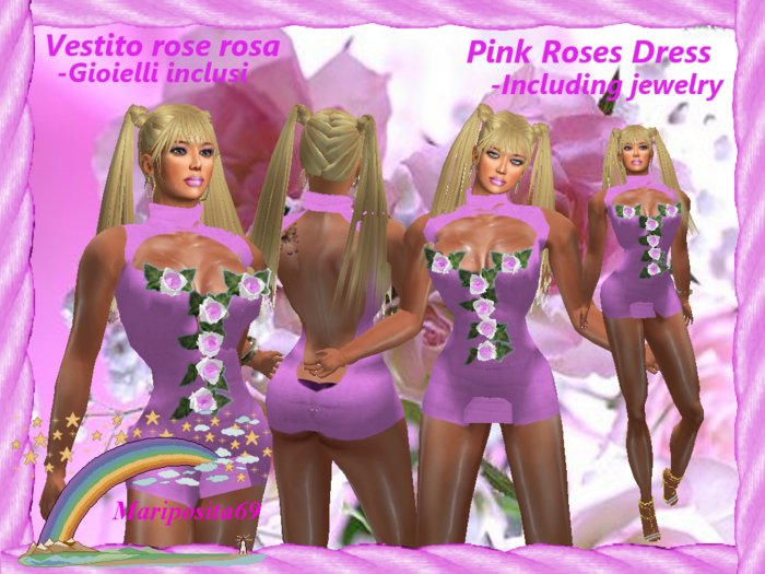 Pink Roses Dress( vestito rose rosa)