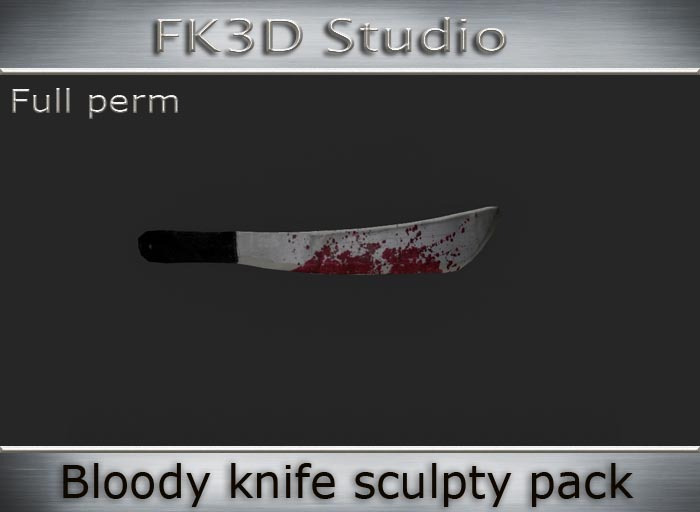 FK3D Bloody Knife sculpty pack