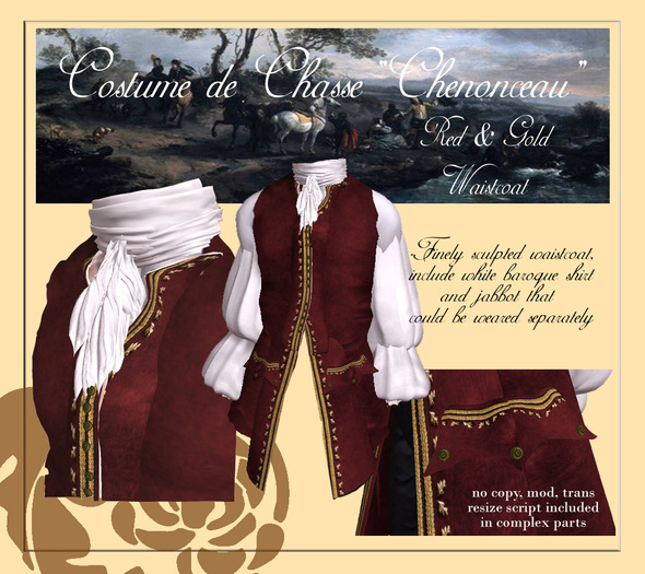 Chenonceau Red & Gold Waistcoat