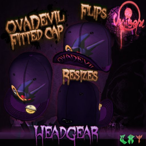 [OverDose]- OvaDevil Fitted Cap - Purple