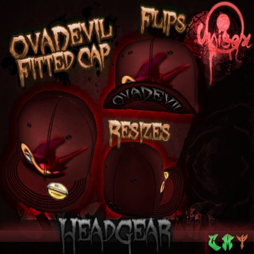 [OverDose]- OvaDevil Fitted Cap - Red 