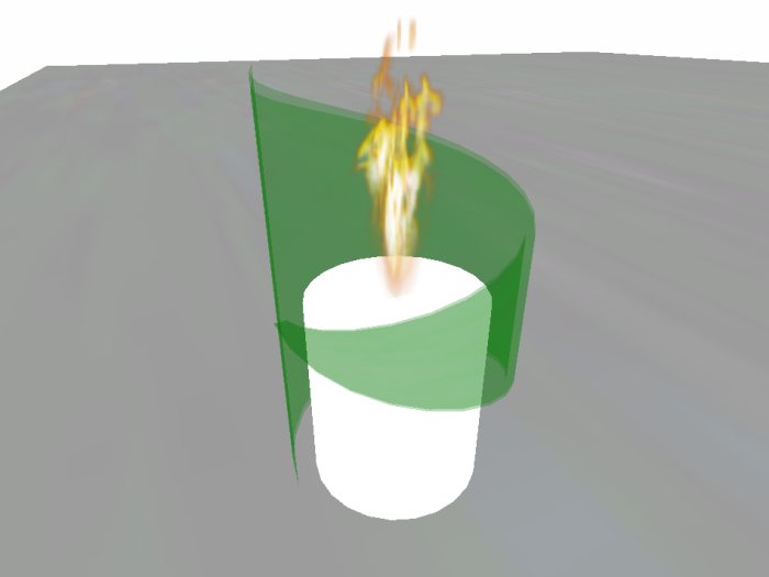 Green Cutaway Candle In Glass