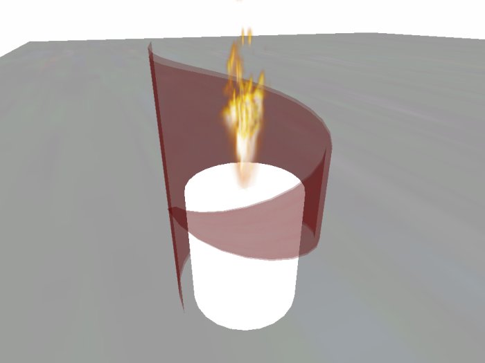 Red Cutaway Candle In Glass