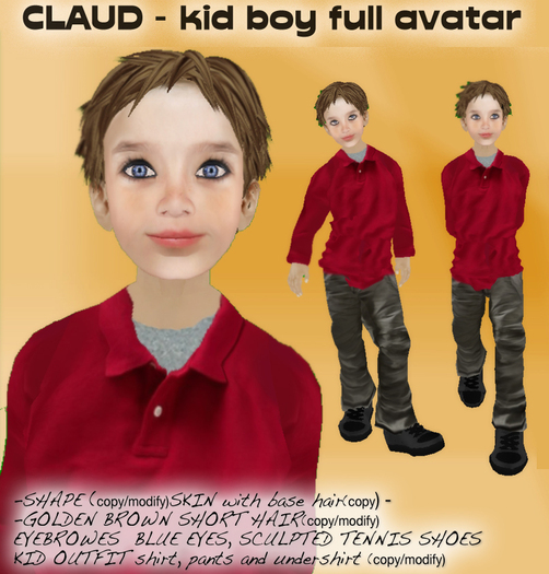 TuTy's -CLAUD - full kid  boy avatar