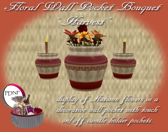 PDN: FLORAL WALL POCKET BOUQUET "HARVEST" BOX