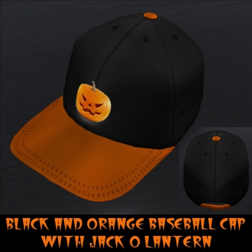 BLACK & ORANGE JACK O LANTERN CAP