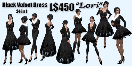 "Lori" Black Velvet dress