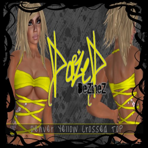 DaZeD DeZineZ Denver Yellow Crossed Top
