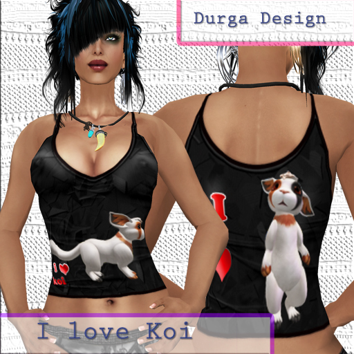 MEEROOS I love Koi top Durga Design