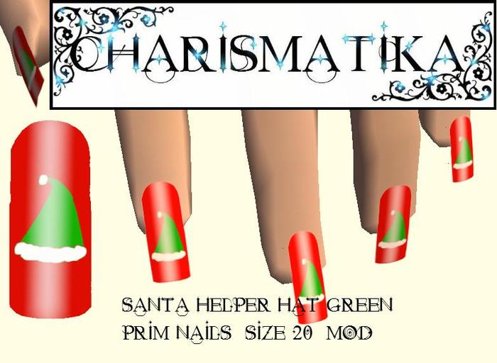 *Charismatika* Santa Hat Green Prim Nails