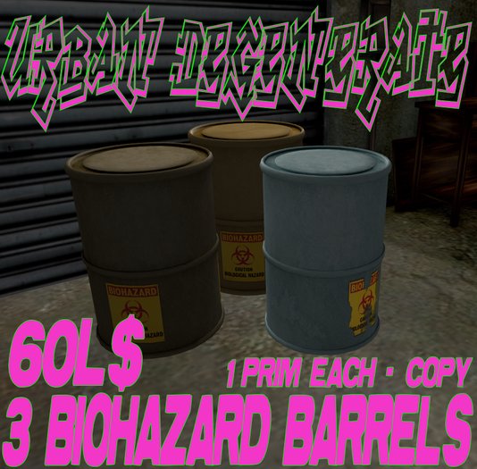 3 BIOHAZARD BARRELS