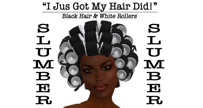 ((Black Hair with White Rollers))