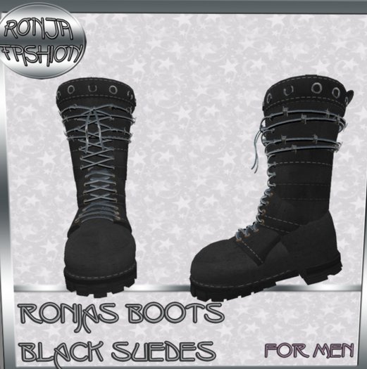 RONJAS Boots Black Suedes - men (Resell-Box)