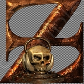 Halloween alphabet letter Z FULL PERMS single texture