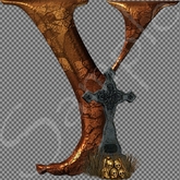 Halloween alphabet letter Y FULL PERMS single texture