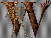 Halloween alphabet letter W FULL PERMS single texture