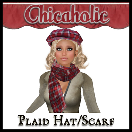 Chicaholic Red Plaid Beret and Scarf