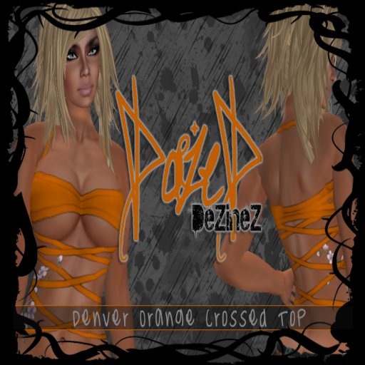 DaZeD DeZineZ Denver Orange Crossed Top