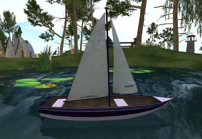 [TUFF] Little Rotating Sailboat -  blue & white