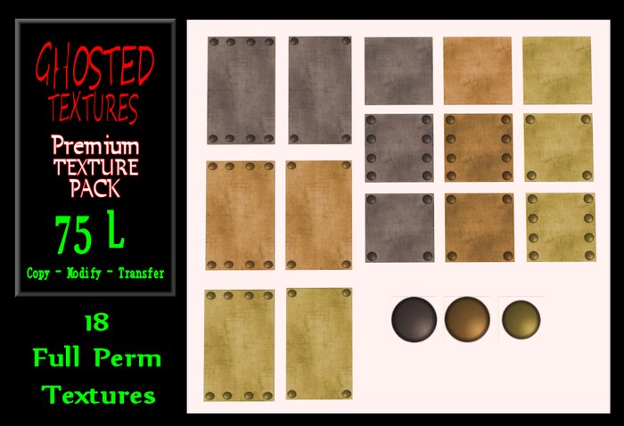 Steampunk Rivit Steel Textures (3 shades)(18 textures)
