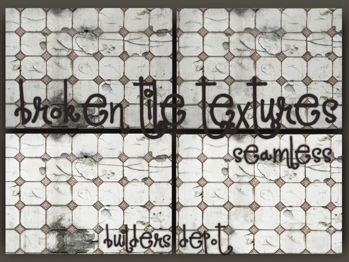 FULL PERM 4 Seamless Broken Tile Textures
