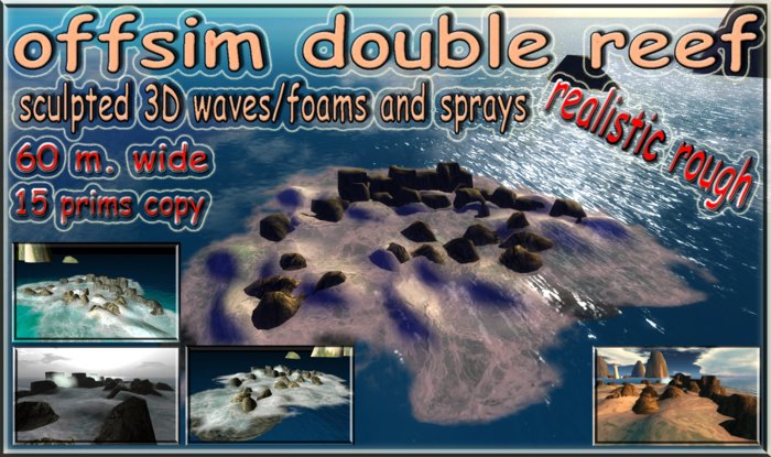NEW RELEASE outsidesim off sim 60m. double rocks/reefs and sculpted waves