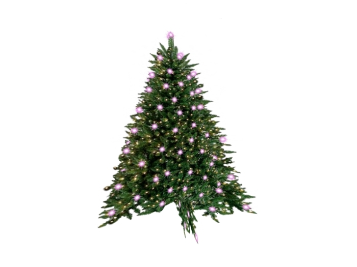 Twinkling Christmas Tree w/ Pink lights