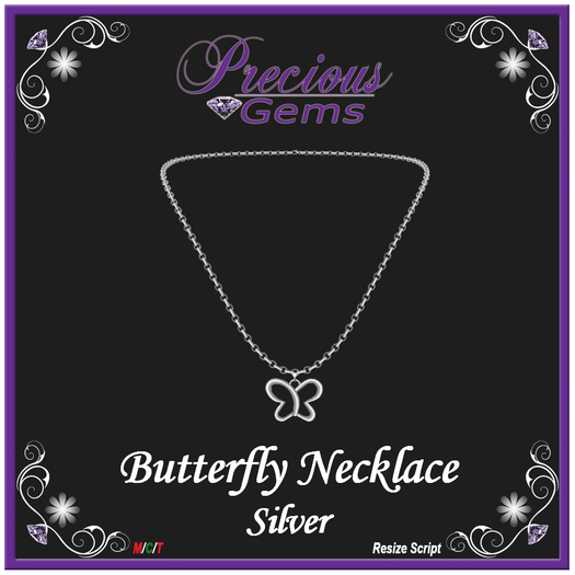 *PG* Butterfly Necklace - Silver [Boxed]