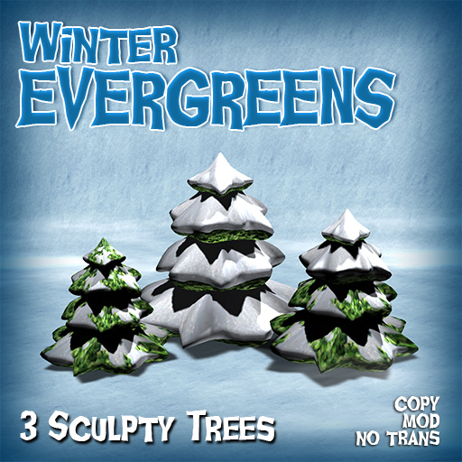 Winter Christmas Evergreen Trees