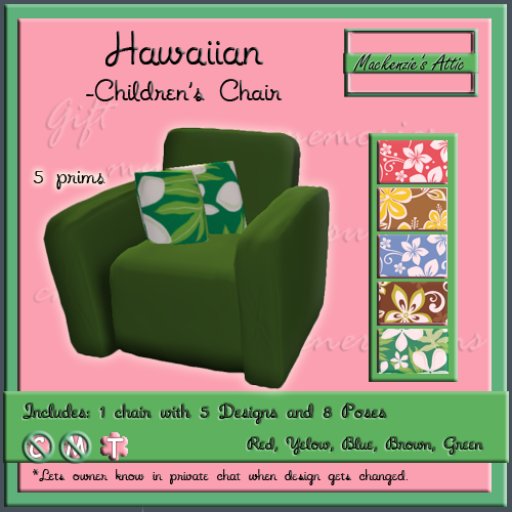 [M.A.] Children's Chair -Hawaiian  [Boxed]