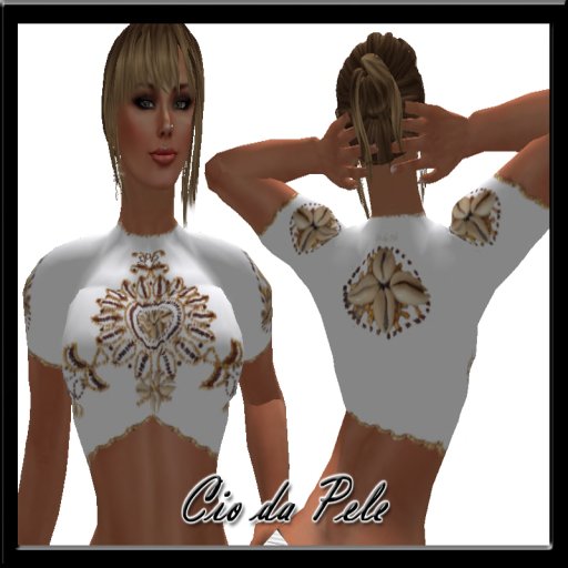 CAMISA BRANCA CONCHAS CIO DA PELE