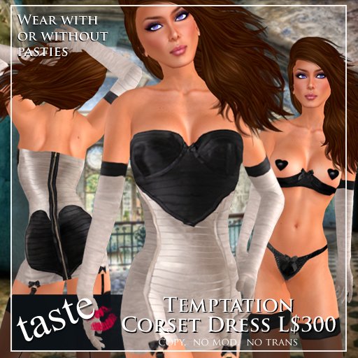 taste Temptation Long Corset Set ~ Creme