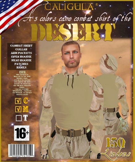 DESERT 3 COLORS CAMO COMBAT SHIRT