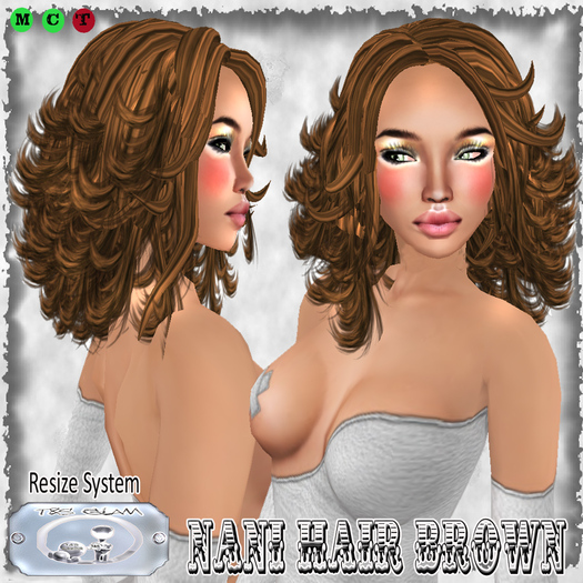 ---> T&S GLaMouR <--- Curly Short Hair Nani Brown