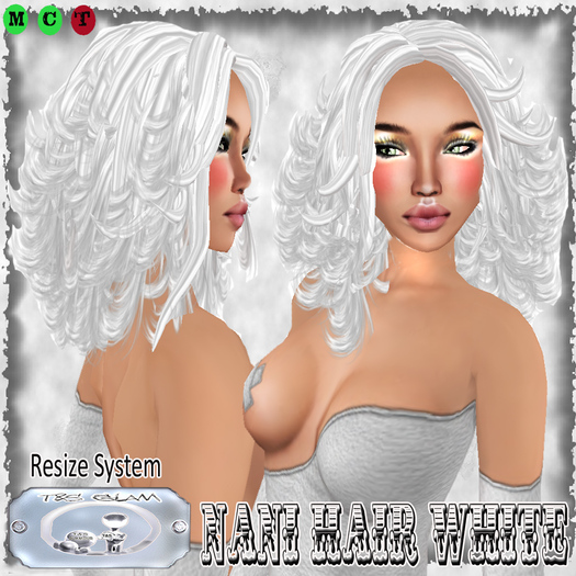 ---> T&S GLaMouR <--- Curly Short Hair Nani White